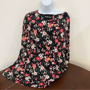 Milk Snob 5 in 1 Car seat or Nursing Cover Black and Red floral peony pattern
